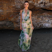 2pcs Tie - Dye Deep V - Neck Halter Dress – Stylish Beach Party Outfit - Xandu Limited