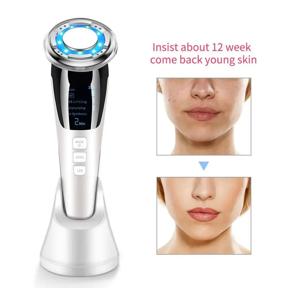 LED Photon Ultrasonic Vibration Beauty Apparatus: Light Therapy Massage - Xandu Limited