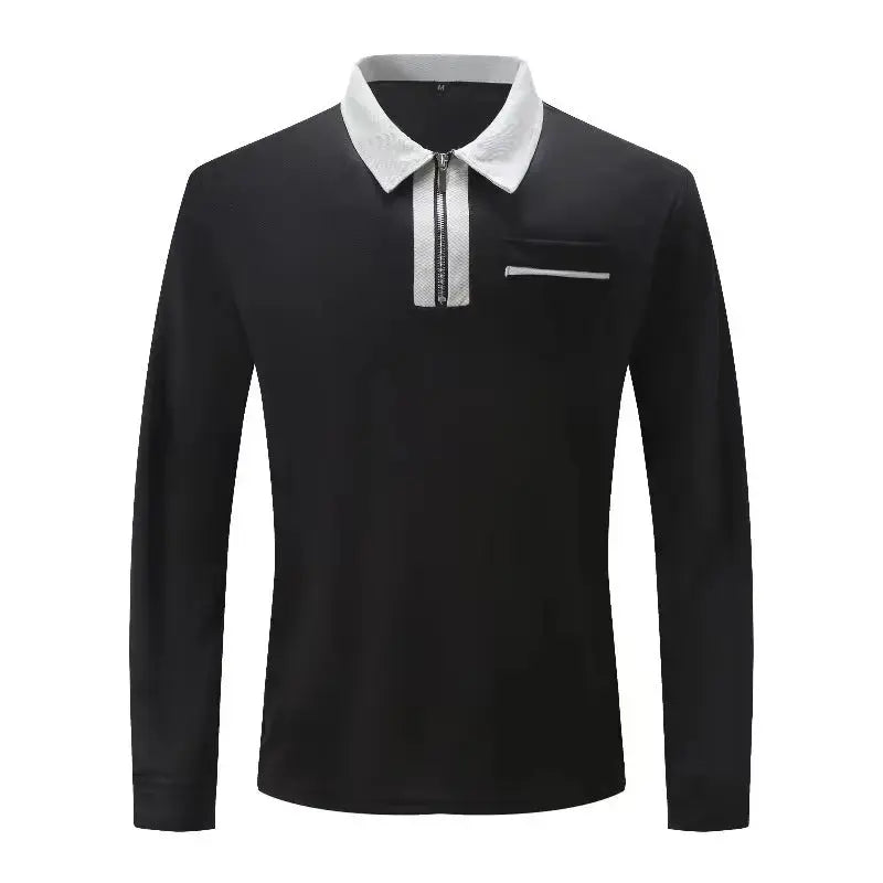 Men's Long Sleeve cotton Zipped Polo Shirt - Xandu Limited