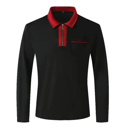 Men's Long Sleeve cotton Zipped Polo Shirt - Xandu Limited