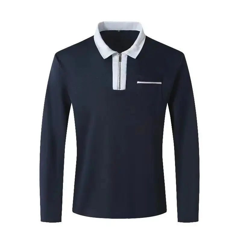 Men's Long Sleeve cotton Zipped Polo Shirt - Xandu Limited