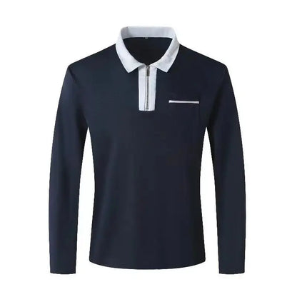 Men's Long Sleeve cotton Zipped Polo Shirt - Xandu Limited