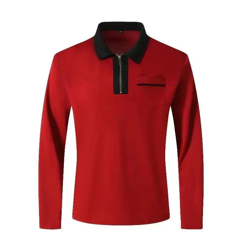 Men's Long Sleeve cotton Zipped Polo Shirt - Xandu Limited