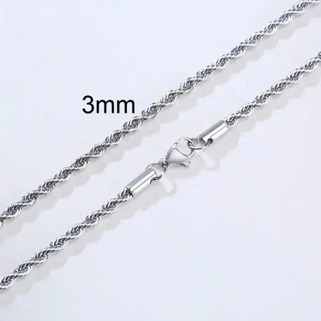 Men's Long Stainless Steel Rope Necklace - Durable & Modern Design Xandu Limited