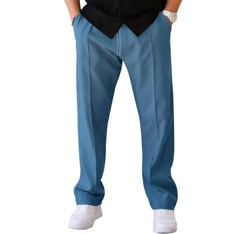 Men's Sports Trousers - Casual Loose Straight Pants with Drawstring - Xandu Limited