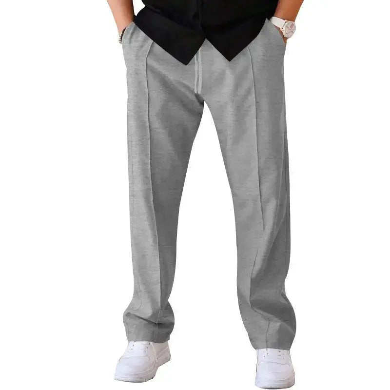 Men's Sports Trousers - Casual Loose Straight Pants with Drawstring - Xandu Limited