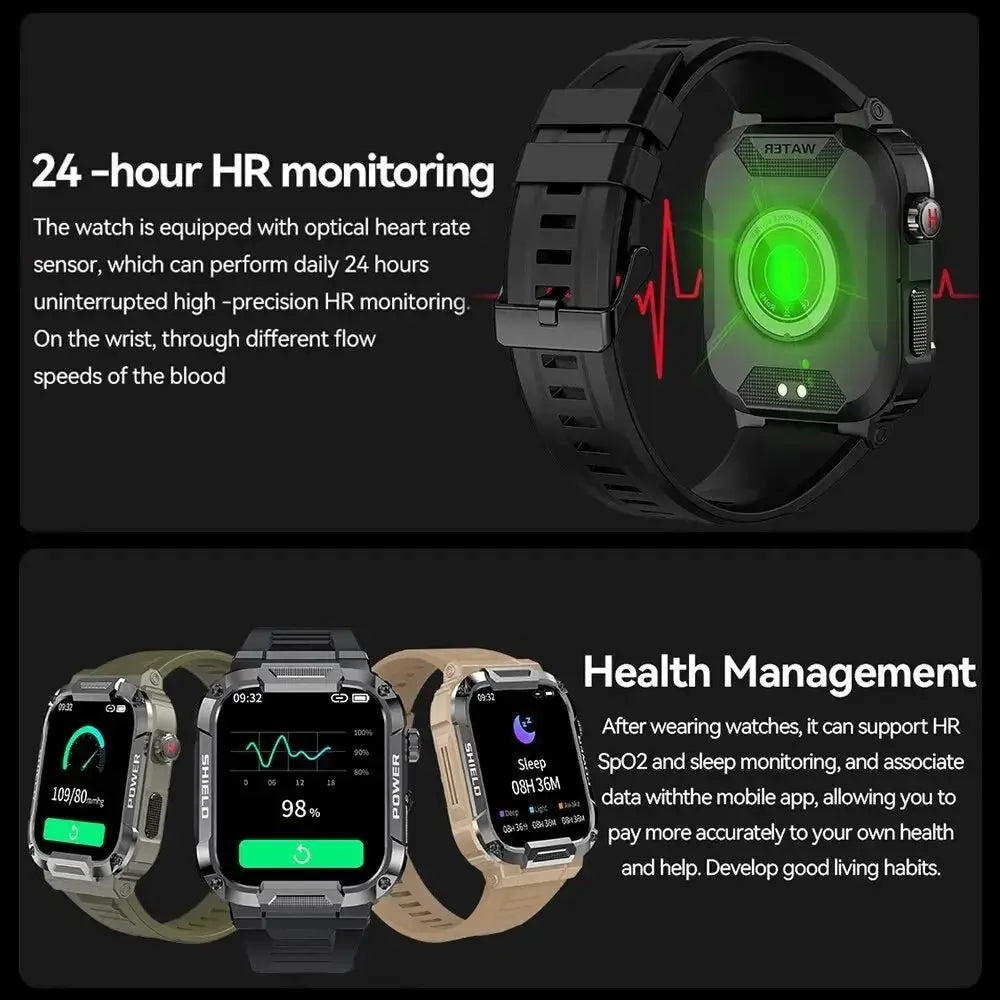 Outdoor Military Smart Watch for Men – Rugged & Reliable - Xandu Limited