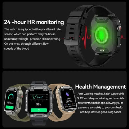 Outdoor Military Smart Watch for Men – Rugged & Reliable - Xandu Limited