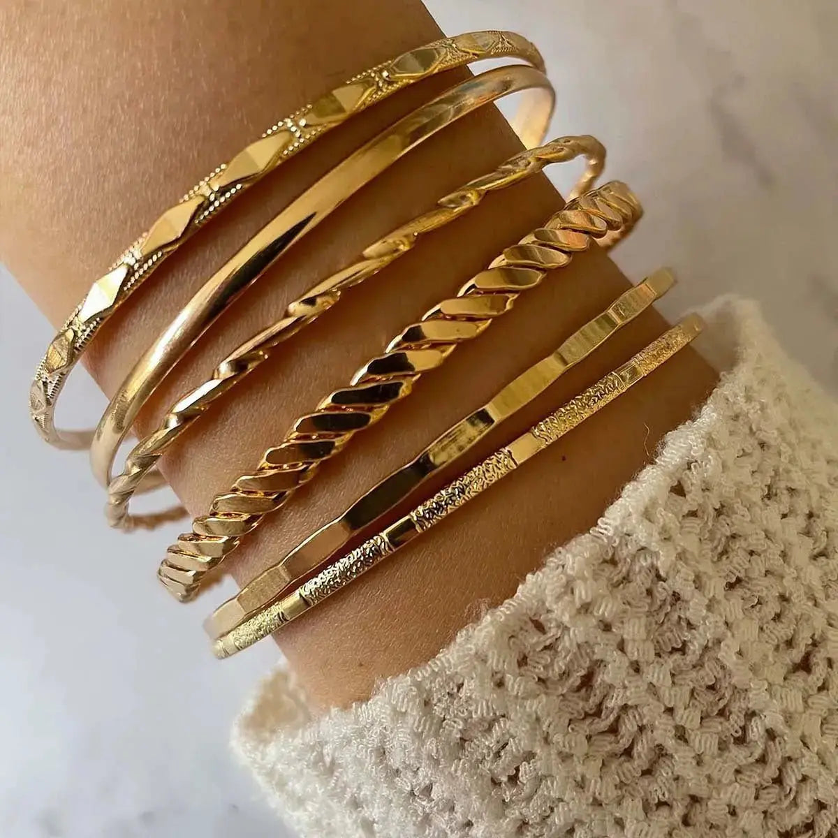 Stackable Bracelets: Gold Chains - Xandu Limited