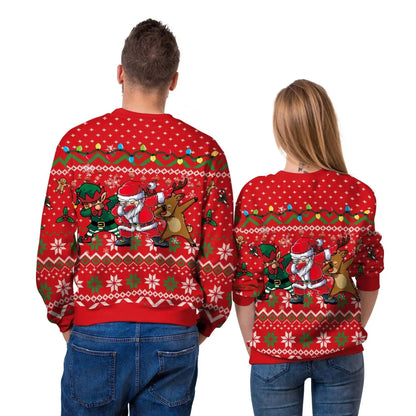 Unisex Digital Print Christmas Sweater - Festive Round Neck Tops - Xandu Limited