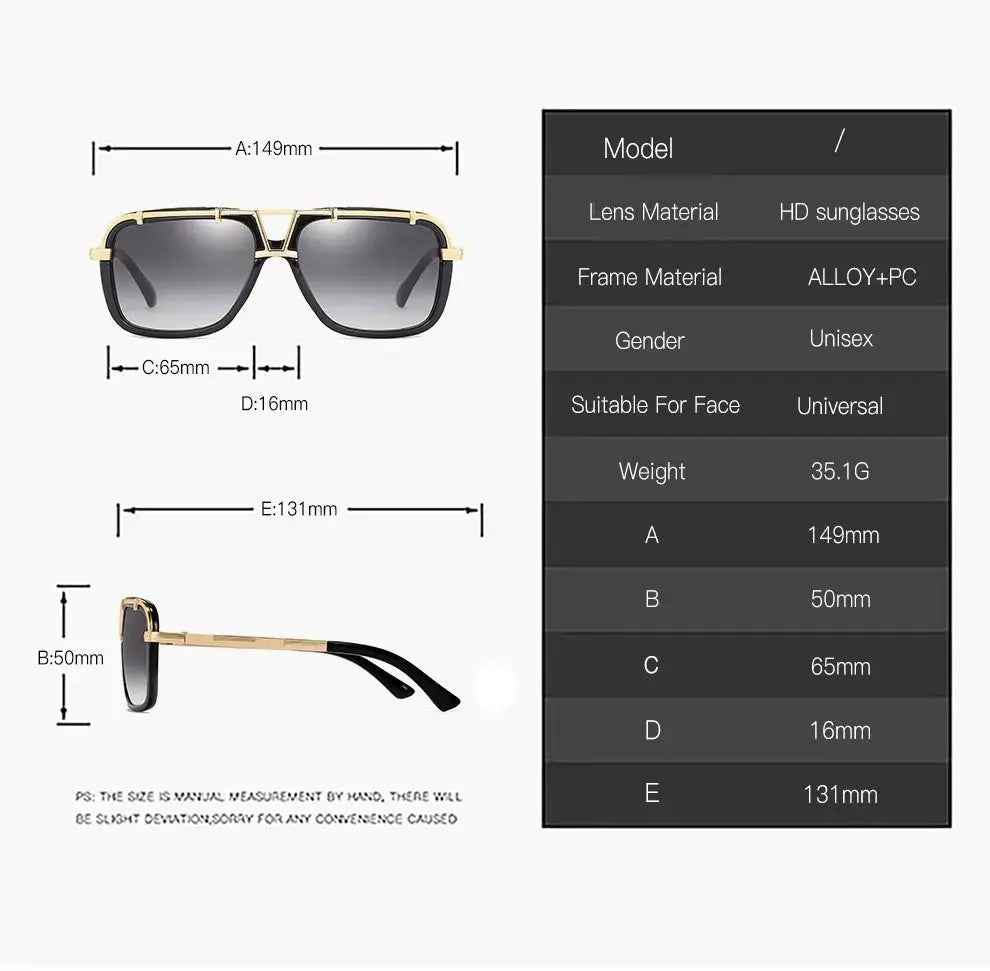 Unisex Large Frame Sunglasses – Bold, Trendy Eyewear for Every Look - Xandu Limited