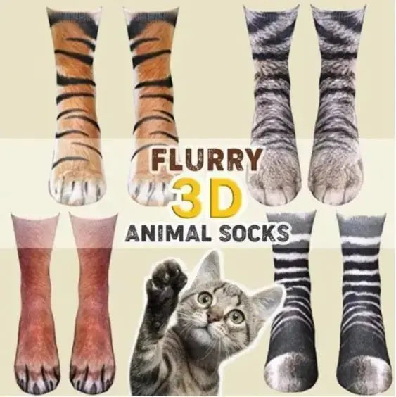 Unisex Long Animal Paw 3D Socks - Xandu Limited