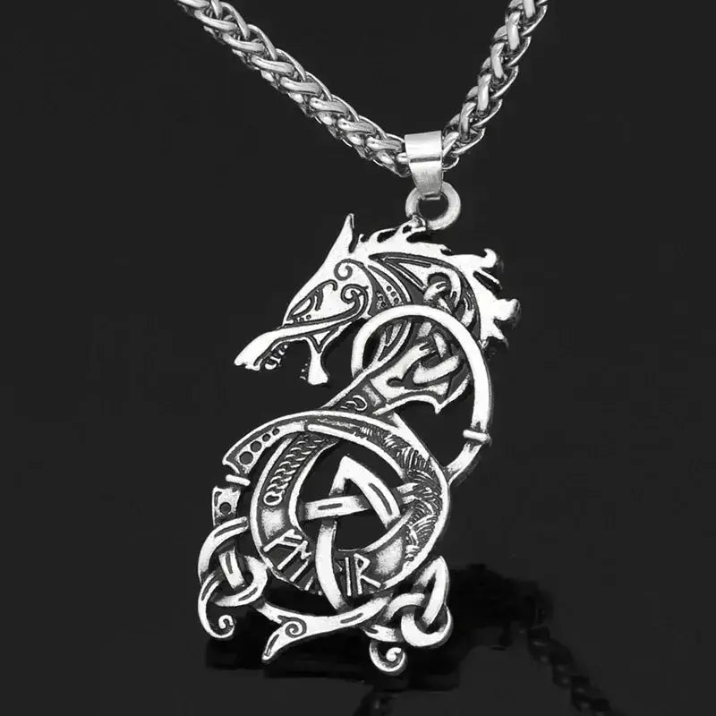 Viking Dragon Pendant Necklace - Bold Norse Mythology Jewelry - Xandu Limited