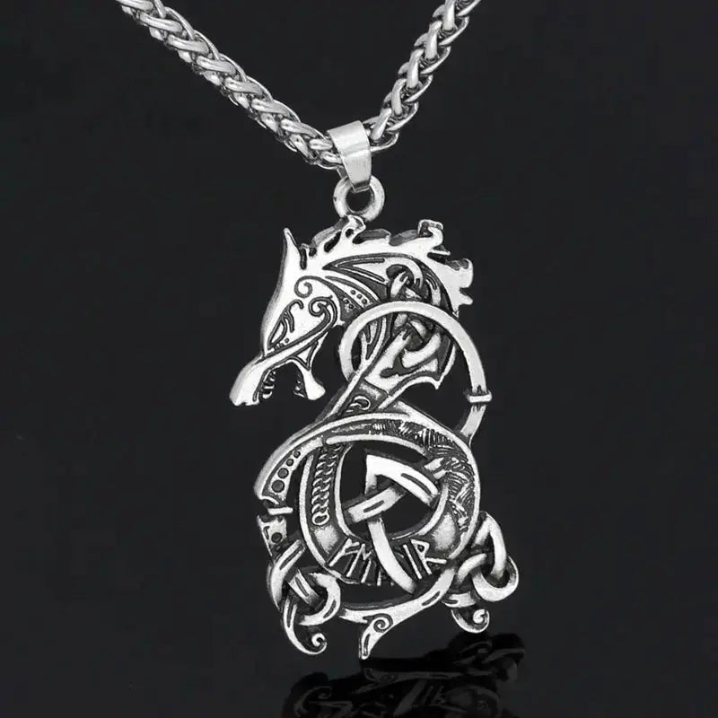 Viking Dragon Pendant Necklace - Bold Norse Mythology Jewelry - Xandu Limited