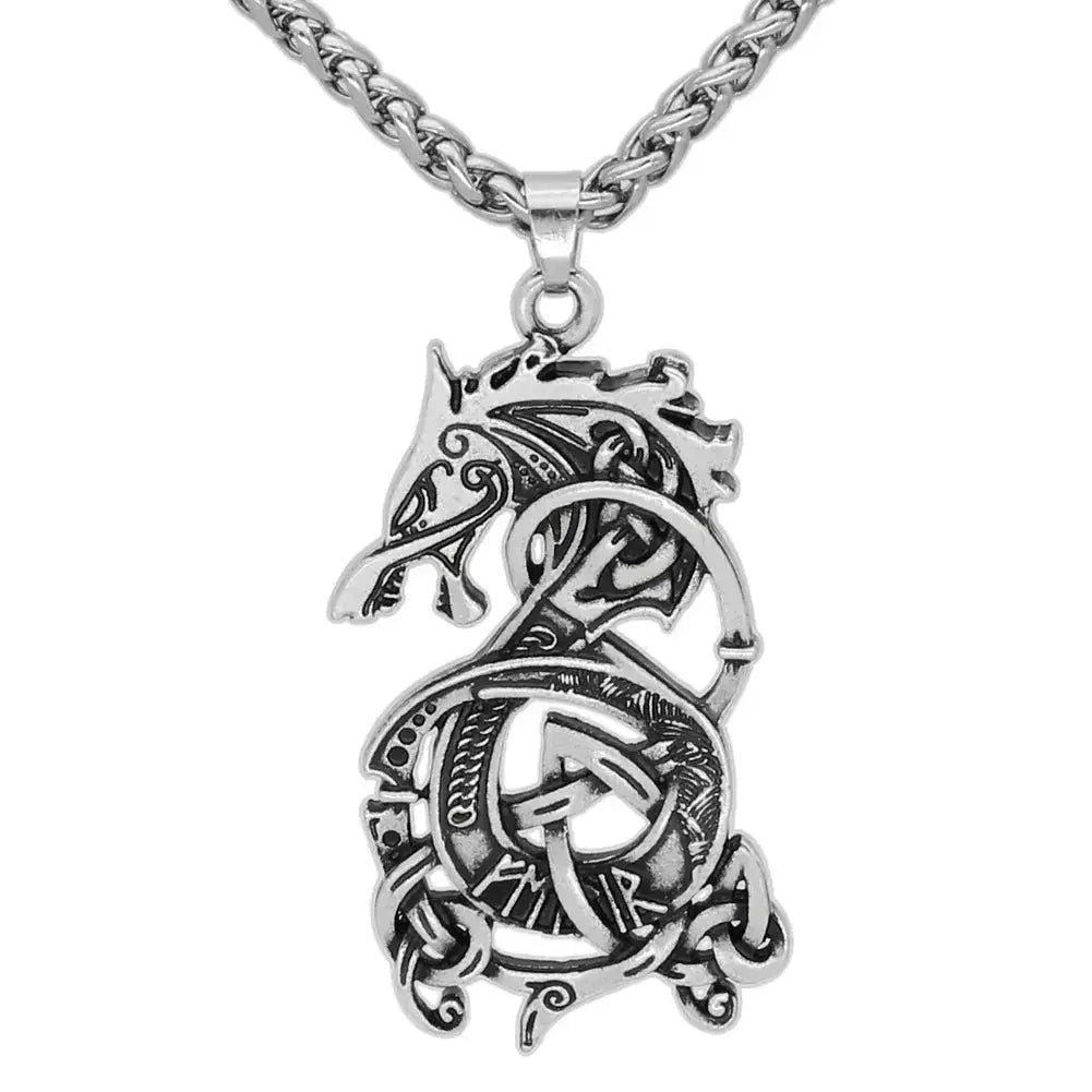 Viking Dragon Pendant Necklace - Bold Norse Mythology Jewelry - Xandu Limited