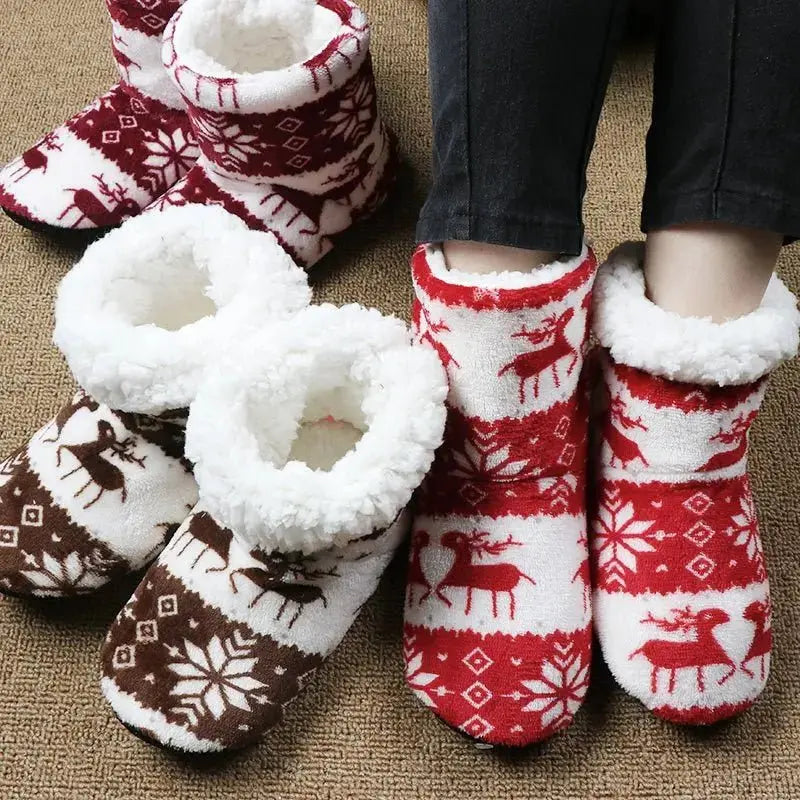 Warm Plush Elk House Slippers - Cozy Indoor Christmas Floor Shoes - Xandu Limited