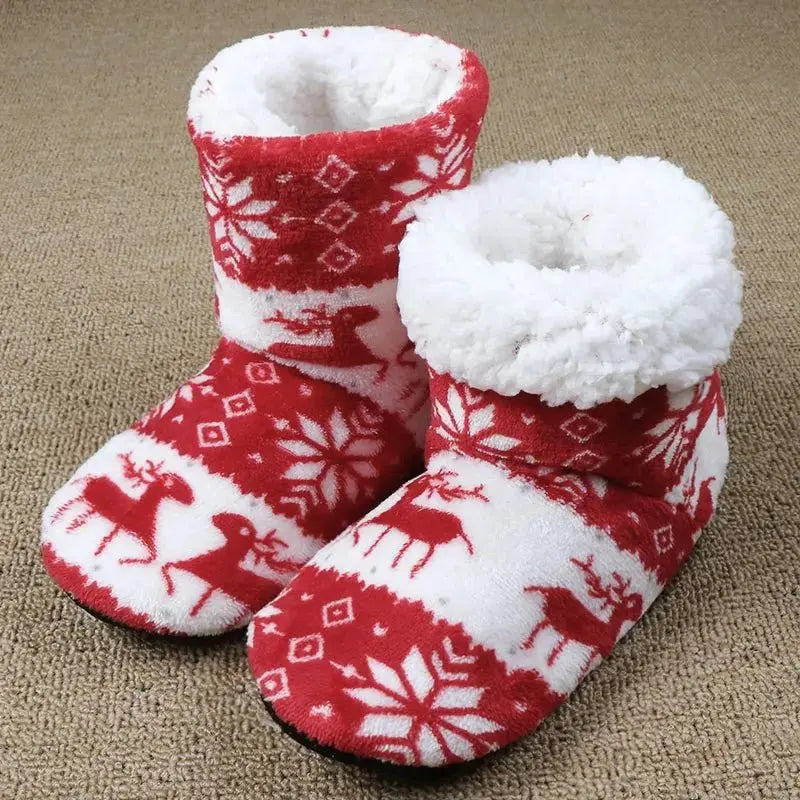 Warm Plush Elk House Slippers - Cozy Indoor Christmas Floor Shoes - Xandu Limited