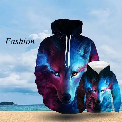 Wolf Printed Hoodies Men 3D Sweatshirt - Xandu Limited