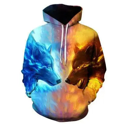 Wolf Printed Hoodies Men 3D Sweatshirt - Xandu Limited