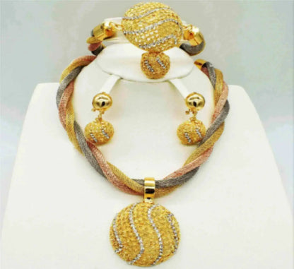 Women's 3 - Piece Fine Gold Jewelry Set - Elegant Necklace, Ring & Earrings - Xandu Limited