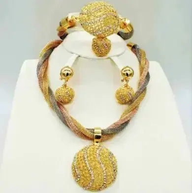 Women's 3 - Piece Fine Gold Jewelry Set - Elegant Necklace, Ring & Earrings - Xandu Limited