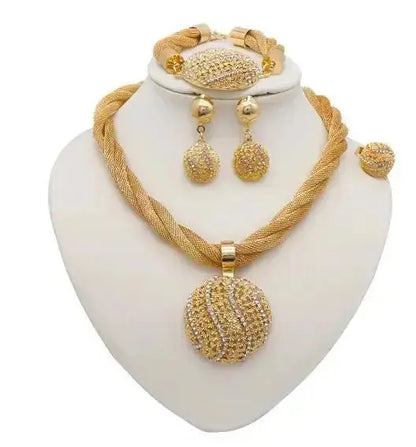 Women's 3 - Piece Fine Gold Jewelry Set - Elegant Necklace, Ring & Earrings - Xandu Limited