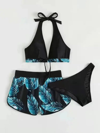 Women's 3 - Piece Leaf Print Bikini Set - Xandu Limited