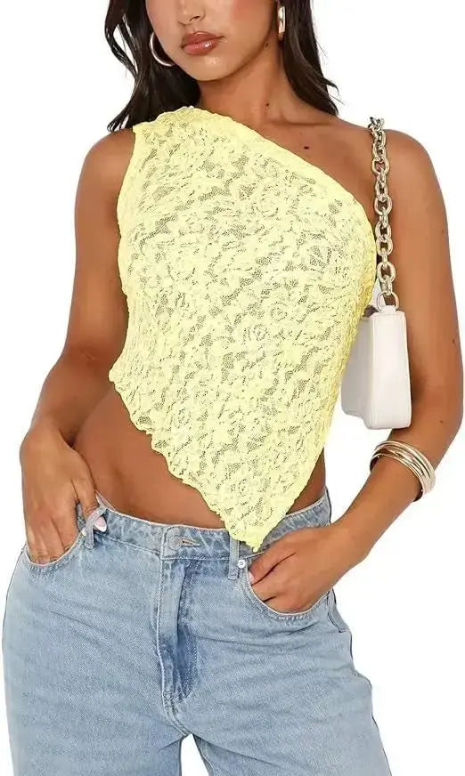 Women's Asymmetrical backless lace Vest - Xandu Limited