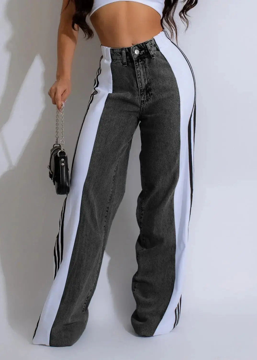 Women's Casual High Waist Jeans with Wide Leg - Xandu Limited