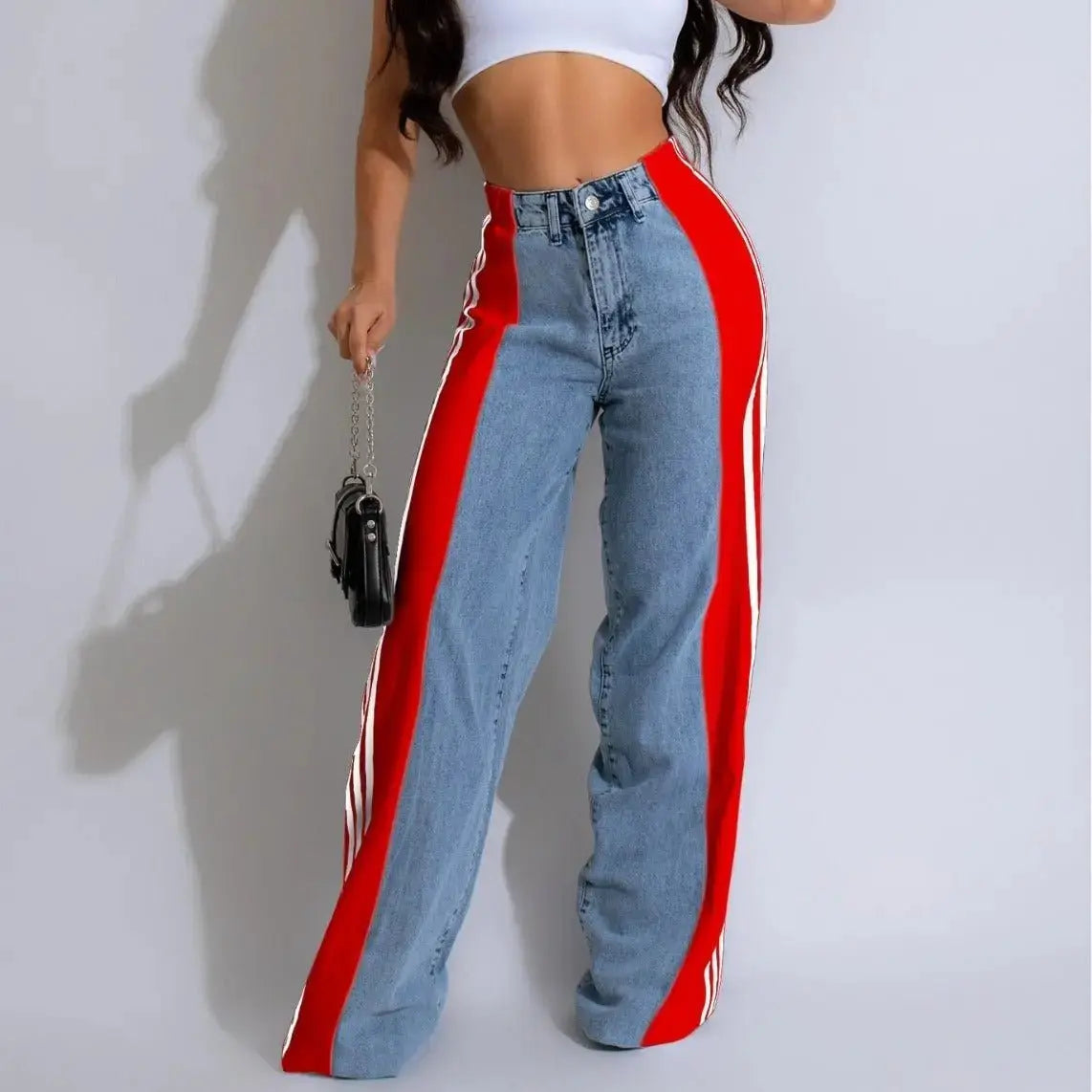 Women's Casual High Waist Jeans with Wide Leg - Xandu Limited