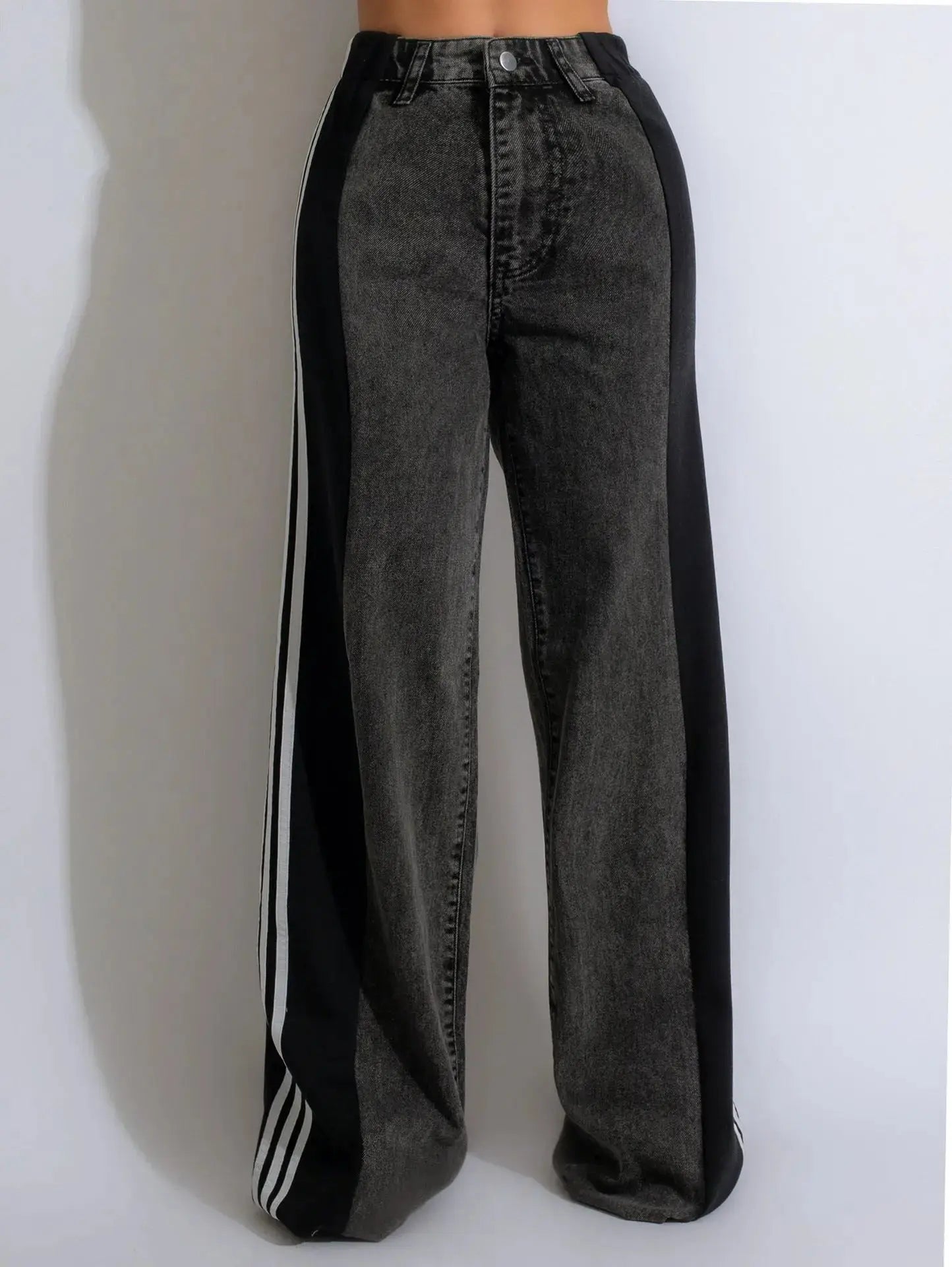 Women's Casual High Waist Jeans with Wide Leg - Xandu Limited