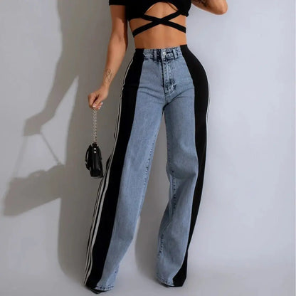 Women's Casual High Waist Jeans with Wide Leg - Xandu Limited