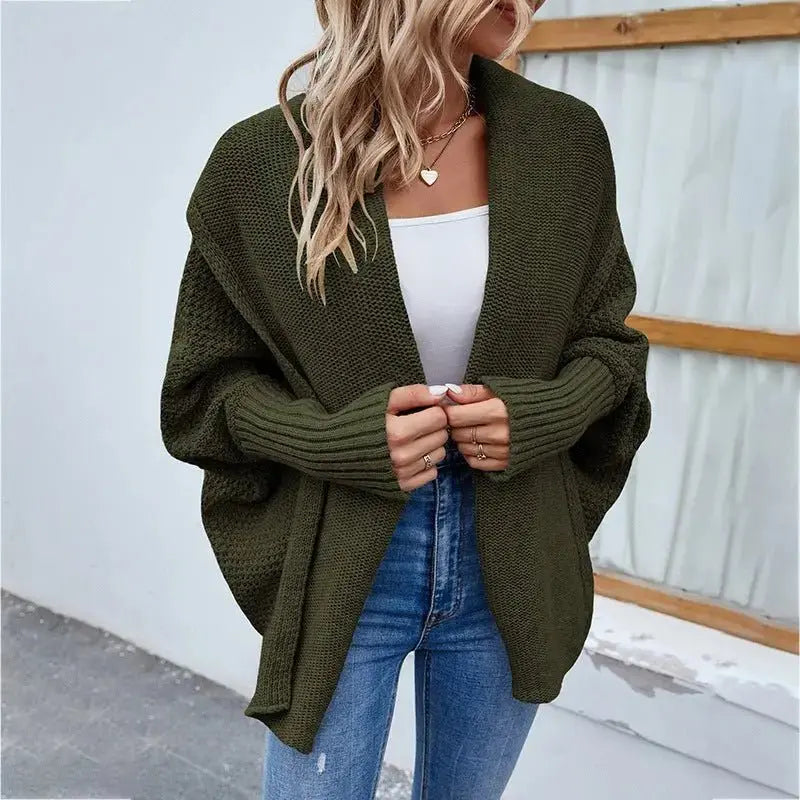 Women's Loose Knitted solid color Sweater - Xandu Limited