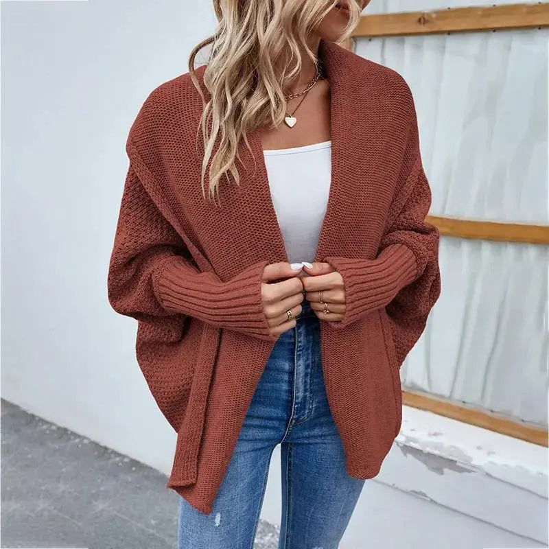 Women's Loose Knitted solid color Sweater - Xandu Limited