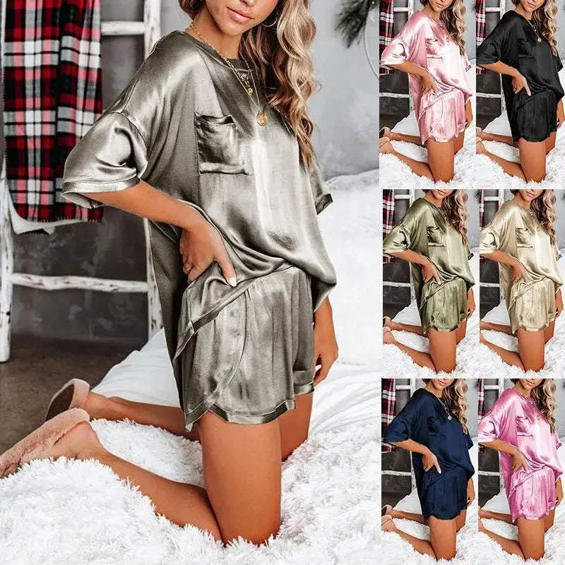 Women's Round Neck Short - Sleeved Pajamas - Xandu Limited