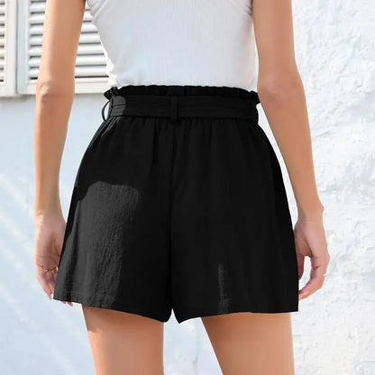 Women's Ruffle Bow Waist Tie Shorts - Xandu Limited