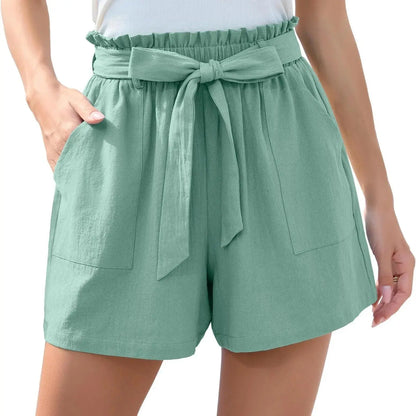 Women's Ruffle Bow Waist Tie Shorts - Xandu Limited