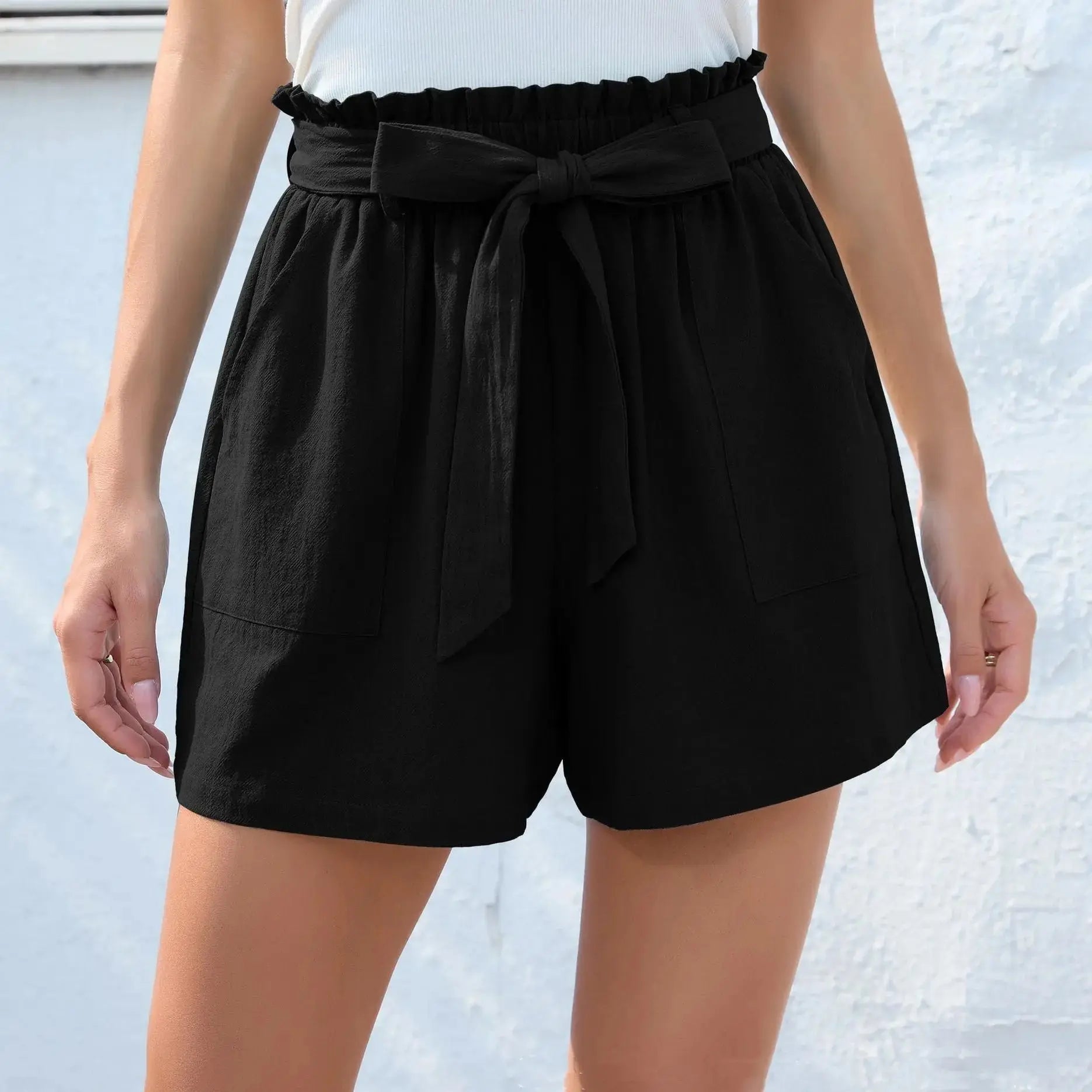 Women's Ruffle Bow Waist Tie Shorts - Xandu Limited