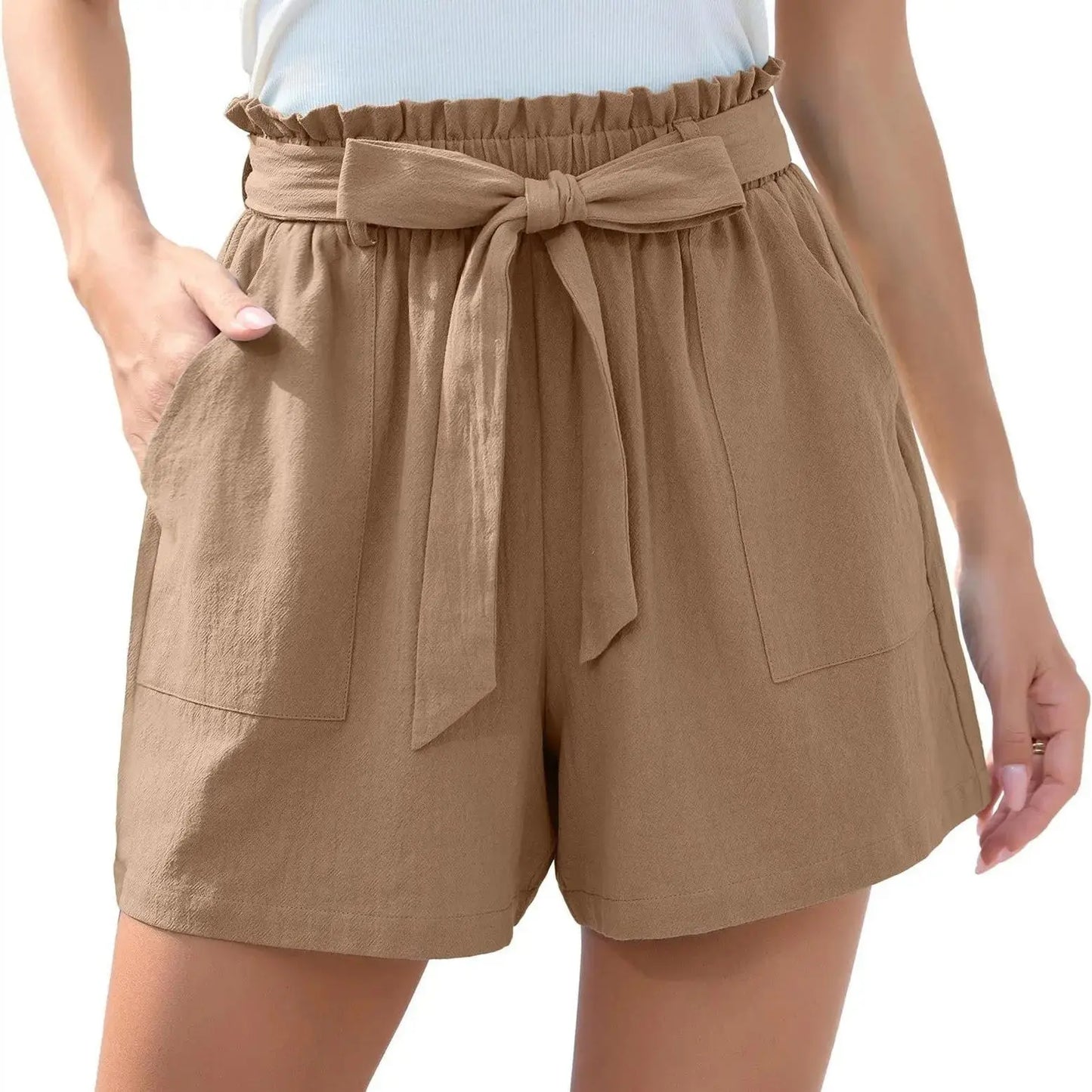 Women's Ruffle Bow Waist Tie Shorts - Xandu Limited