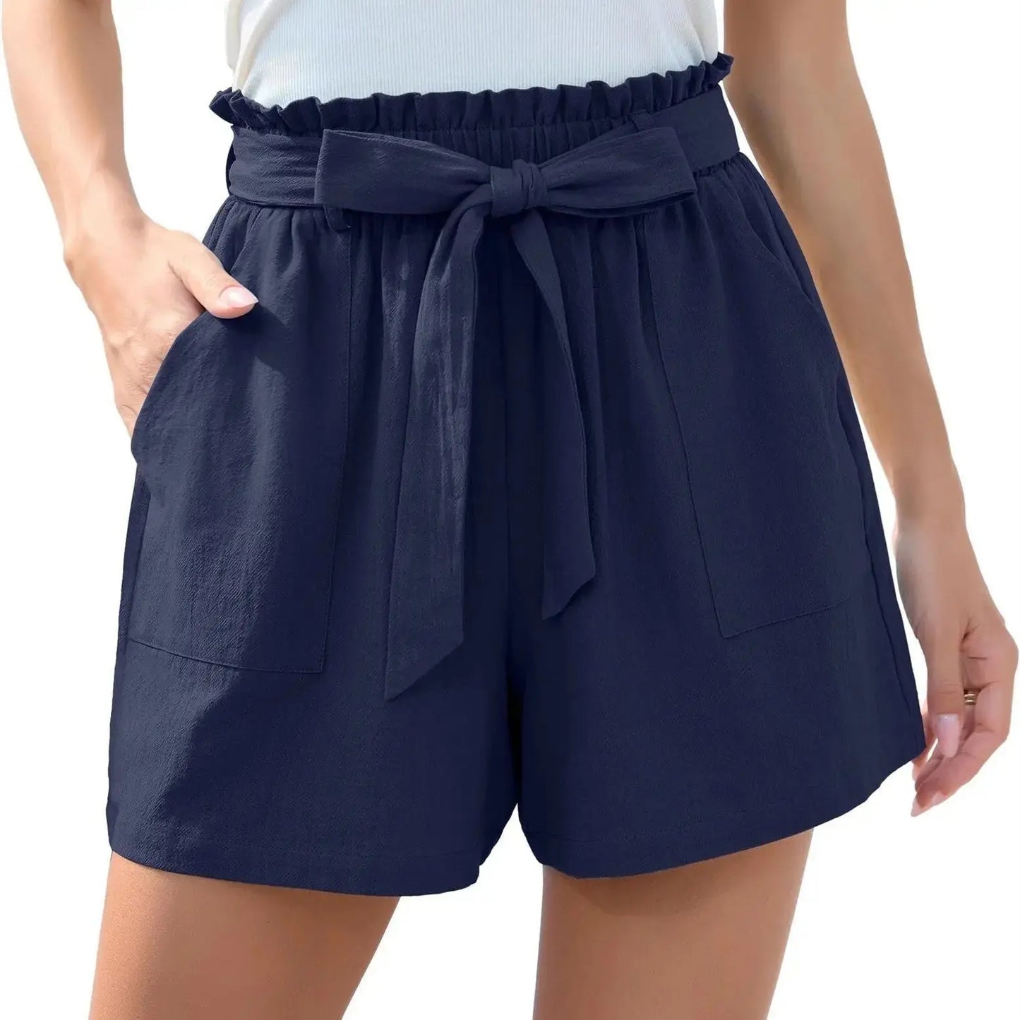 Women's Ruffle Bow Waist Tie Shorts - Xandu Limited