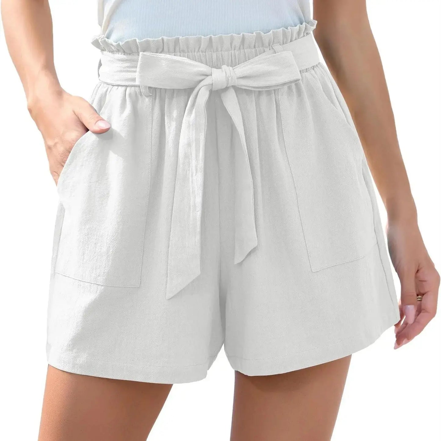 Women's Ruffle Bow Waist Tie Shorts - Xandu Limited