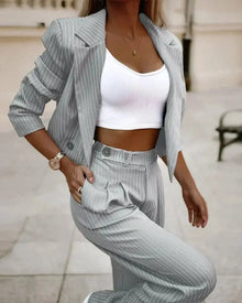 Women's Striped Suit: Casual & Stylish - Xandu Limited