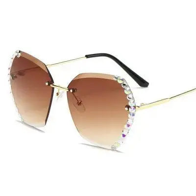 Women's UV Protection Diamond Sunglasses – Elegant, Sparkling Eyewear - Xandu Limited