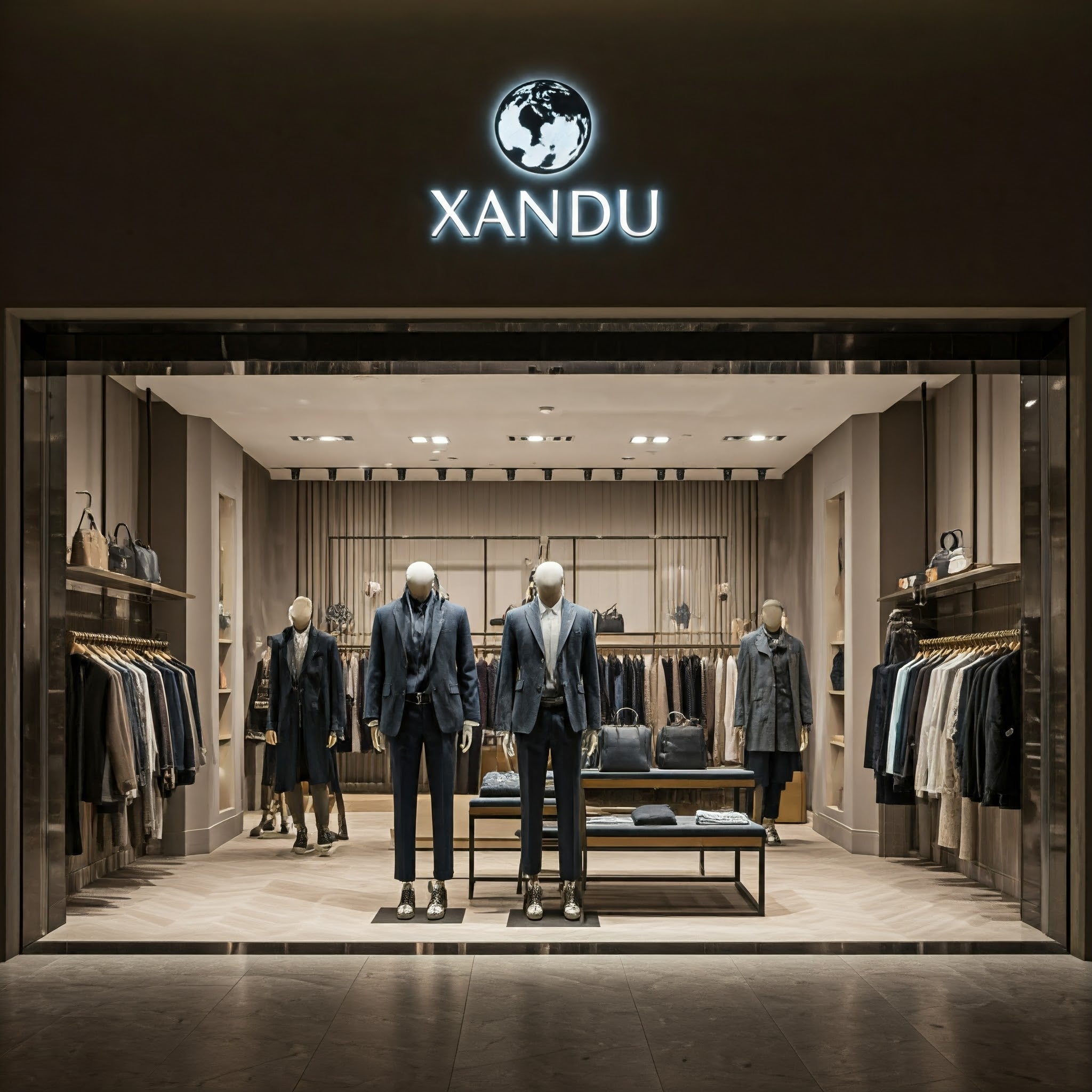 Xandu Limited Mall style store front with mannequins