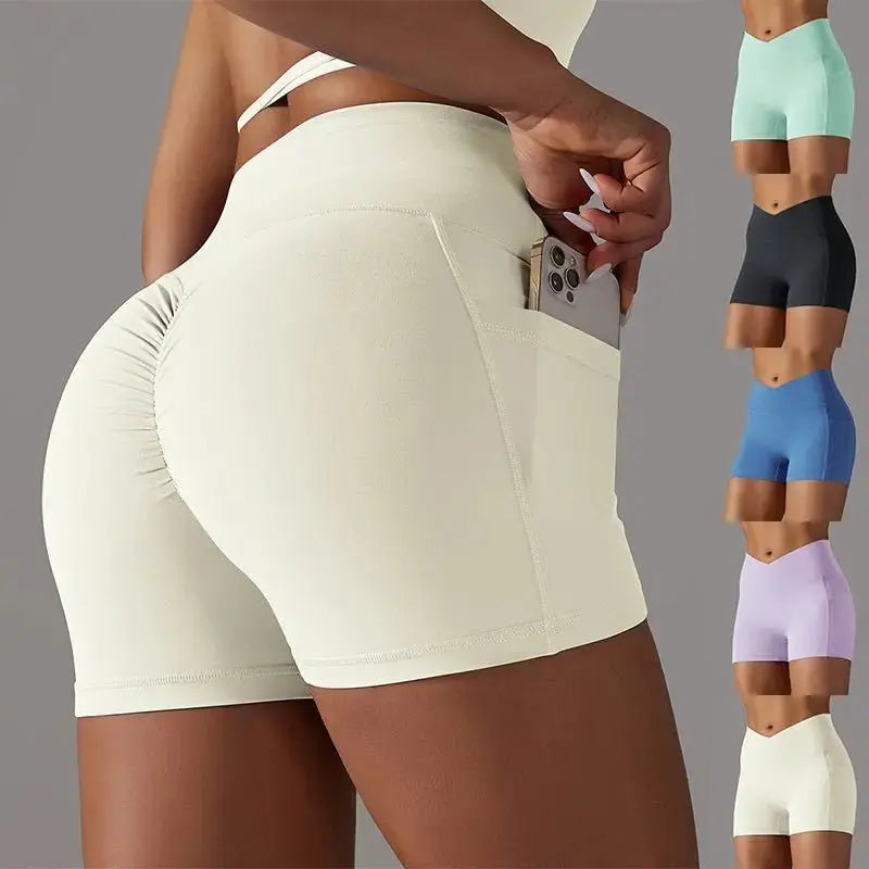 Yoga Shorts with Phone Pocket - Fitness Sports Pants for Women - Xandu Limited