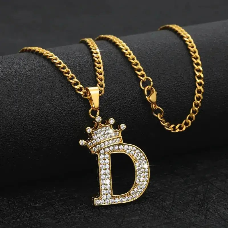 Zircon Alphabet Necklace - Personalized Sparkling Letter Pendant - Xandu Limited