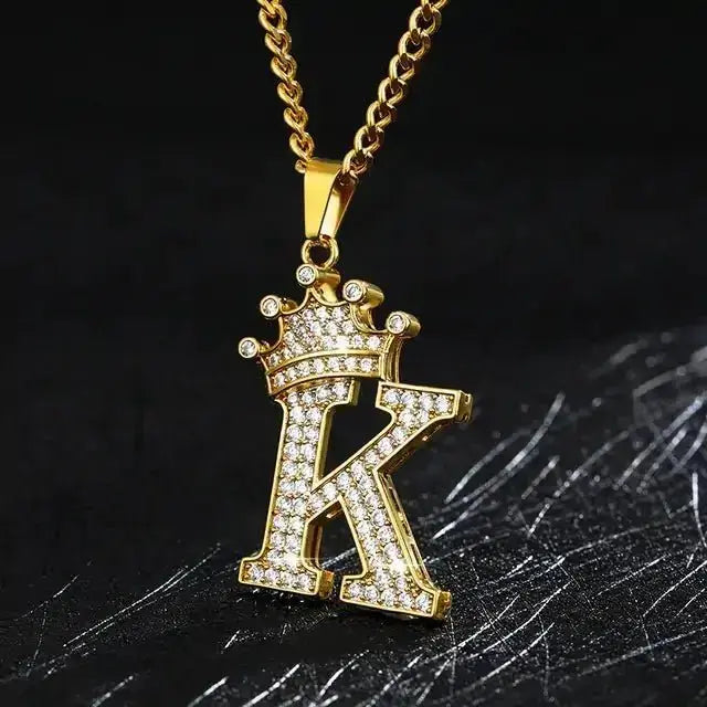 Zircon Alphabet Necklace - Personalized Sparkling Letter Pendant - Xandu Limited