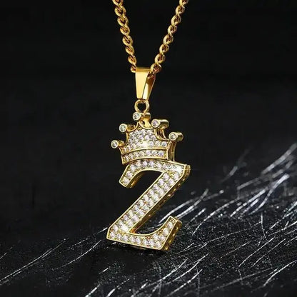 Zircon Alphabet Necklace - Personalized Sparkling Letter Pendant - Xandu Limited