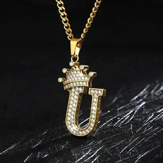 Zircon Alphabet Necklace - Personalized Sparkling Letter Pendant - Xandu Limited