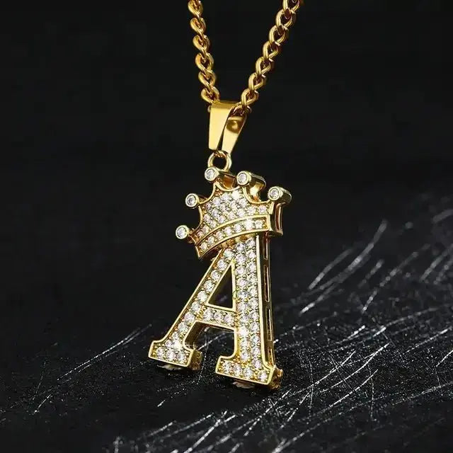 Zircon Alphabet Necklace - Personalized Sparkling Letter Pendant - Xandu Limited